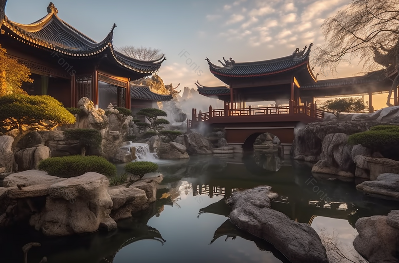 中式园林后花园老式建筑物实拍摄影图,高清,摄影图,摄影图片,图片大全,摄影图免费下载